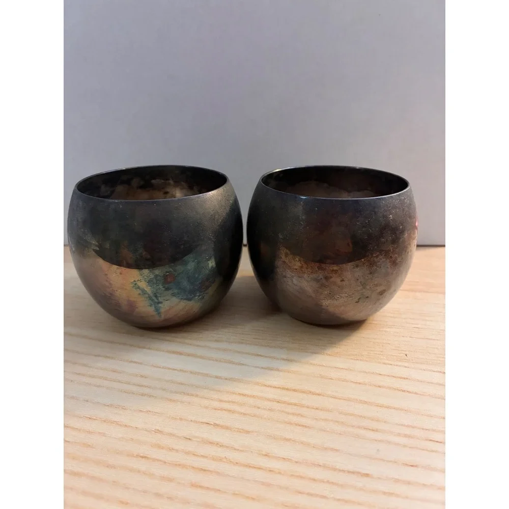 Vintage Pair of Poole Silver Co. Silver-Plated Cups – EPCA – Matching Set